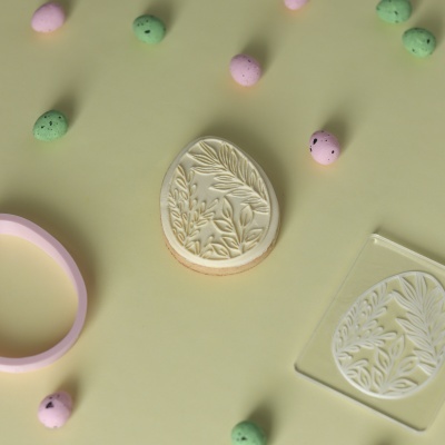 Carimbo + cortador Ovo floral 2 (folhas)