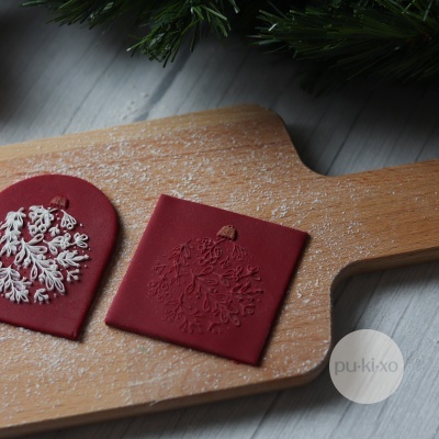 Carimbo de bolachas - Bola de Natal com azevinhos