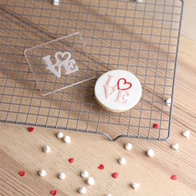 Carimbo de bolachas - Love com coração