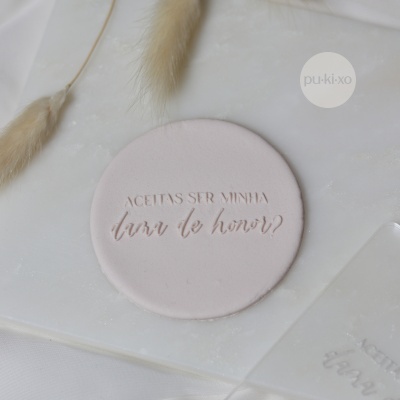 Carimbo de bolachas - Convite para Dama de Honor