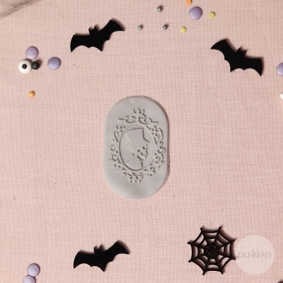 Carimbo de bolachas - Caveira com moldura (homem)