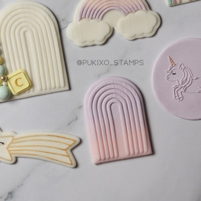 Carimbo de bolachas - Arco-íris alto (tamanho M)
