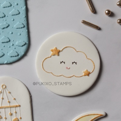 Carimbo de bolachas - Nuvem com estrelinha