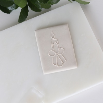 Carimbo de bolachas - Vela com laço