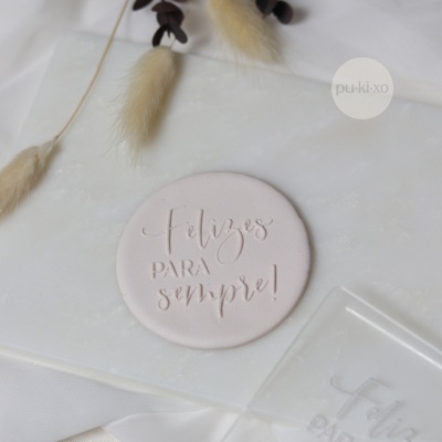 Carimbo de bolachas - Felizes para sempre
