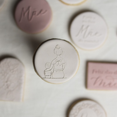 Carimbo de bolachas - Mãe e filho