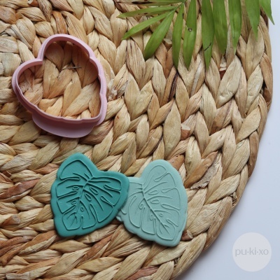 Carimbo + cortador Folha de monstera média