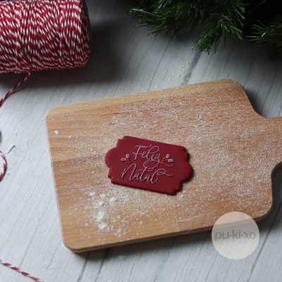 Carimbo de bolachas - Feliz Natal (simples)