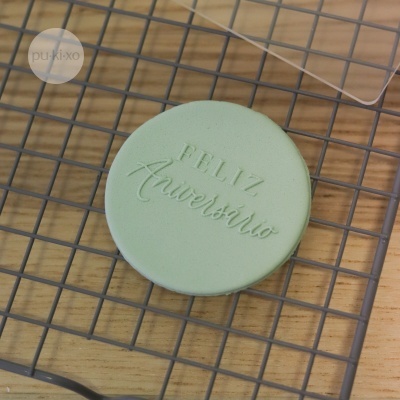 Carimbo de bolachas - Feliz Aniversário (serif)