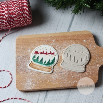 Carimbo + cortador - Globo de neve