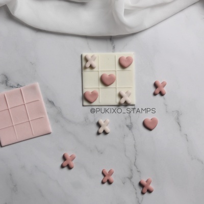 Carimbo + mini cortador - Jogo do Galo (S. Valentim)