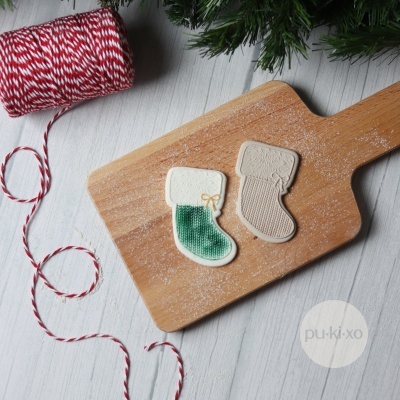 Carimbo + cortador - Meia de Natal