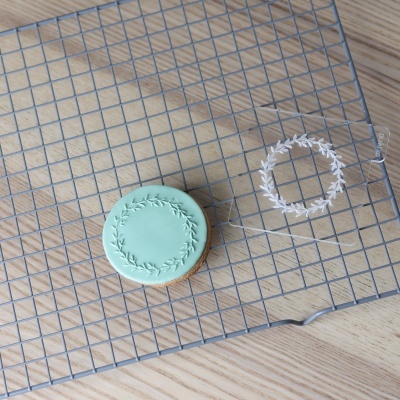 Carimbo de bolachas - Coroa de folhas