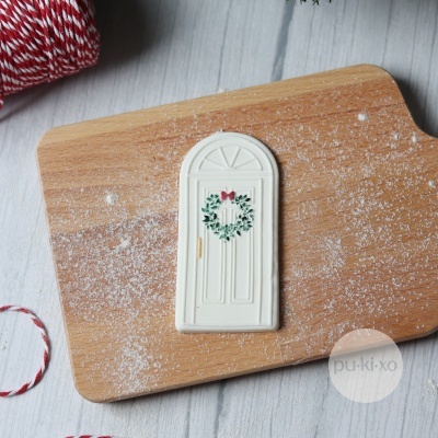 Carimbo + cortador - Porta com grinalda
