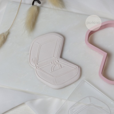 Carimbo + cortador Caixa de anel