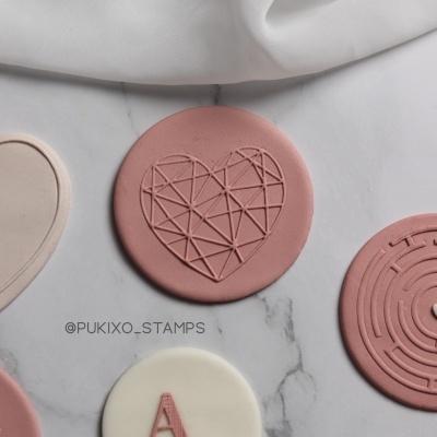 Carimbo de bolachas - Coração geométrico