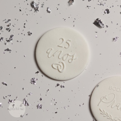 Carimbo de bolachas - 25 anos (Bodas de Prata)