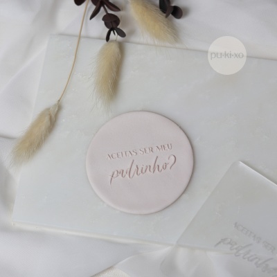 Carimbo de bolachas - Convite para Padrinho