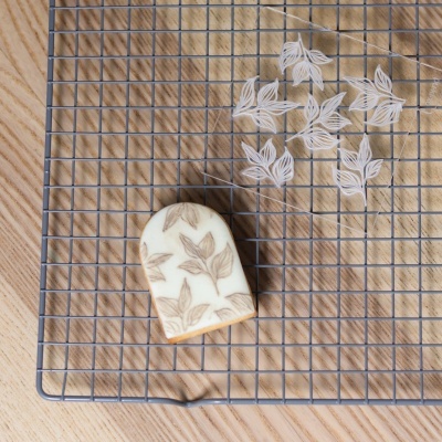 Carimbo de padrão - Folhas românticas