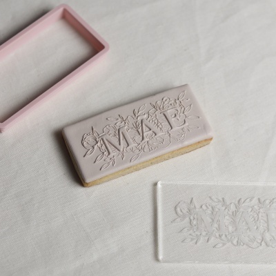 Carimbo + cortador Mãe com fundo floral