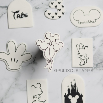 Carimbo + cortador - Balões de Mickey