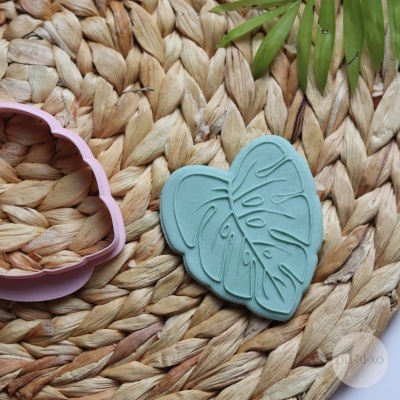 Carimbo + cortador Folha de monstera grande