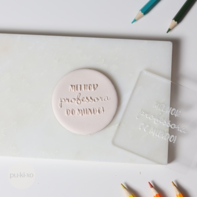 Carimbo de bolachas - Melhor professora do mundo