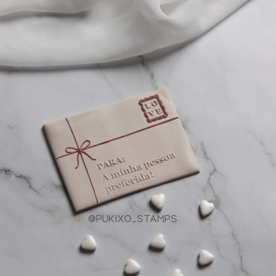 Carimbo + cortador - Carta de amor