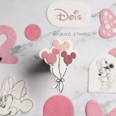 Carimbo + cortador - Balões de Mickey (extra relevo)