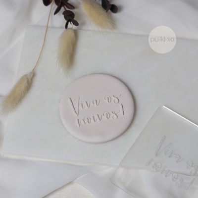 Carimbo de bolachas - Viva os noivos