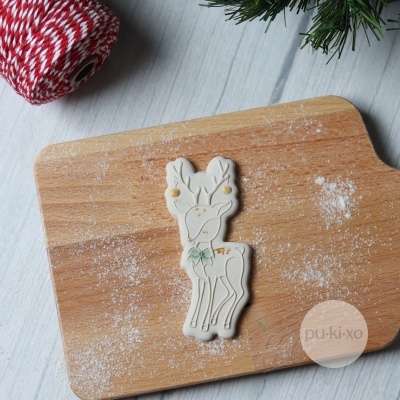 Carimbo + cortador - Rena de Natal