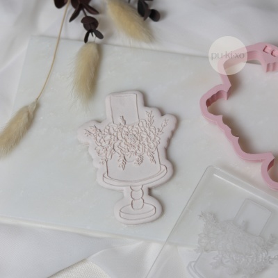 Carimbo + cortador Bolo de 3 andares