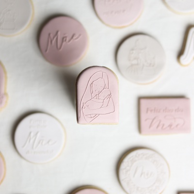 Carimbo de bolachas - Mãe e bebé