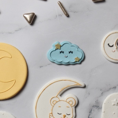 Mini Carimbo + Cortador - Nuvem com estrelinha