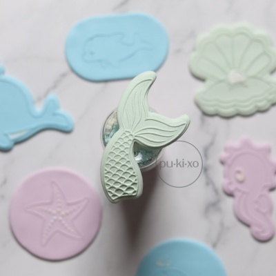 Carimbo + cortador - Cauda de sereia