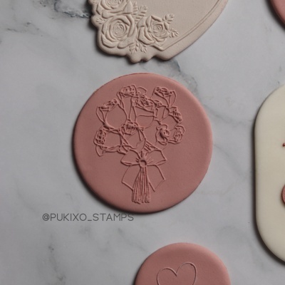 Carimbo de bolachas - Ramo de rosas