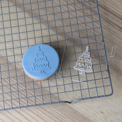 Carimbo de bolachas - Bolo de aniversário