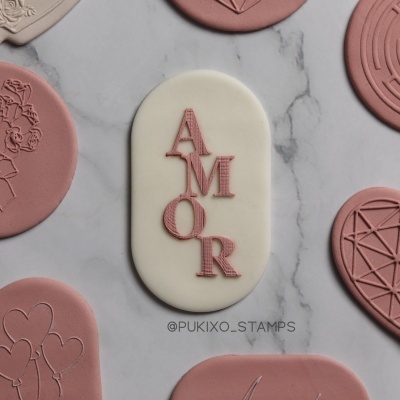 Carimbo de bolachas - Amor (vertical)