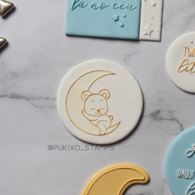 Carimbo de bolachas - Ursinho na lua