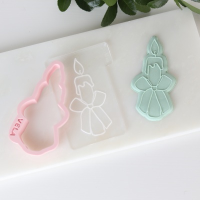 Carimbo + cortador - Vela com laço