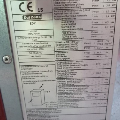 Salamandra Pellets DALZOTTO 8KW ITALY