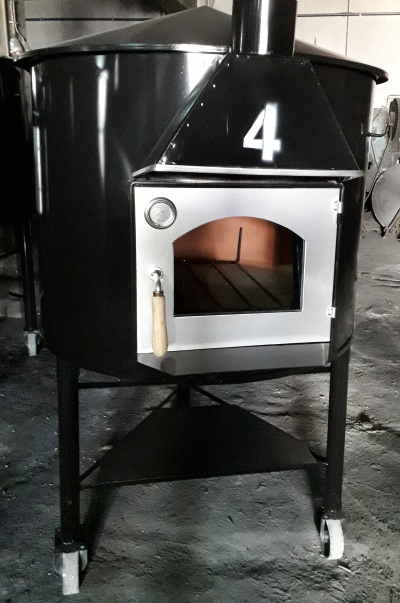 Forno a Lenha Móvel Nº4 = 16 C/Porta Vidro