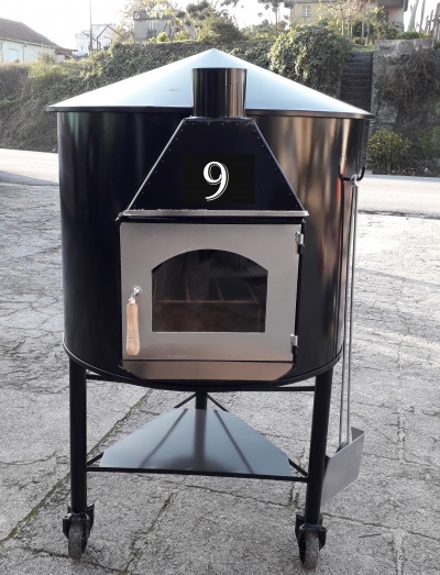 Forno a Lenha Móvel Nº9 = 30 C/Porta Vidro