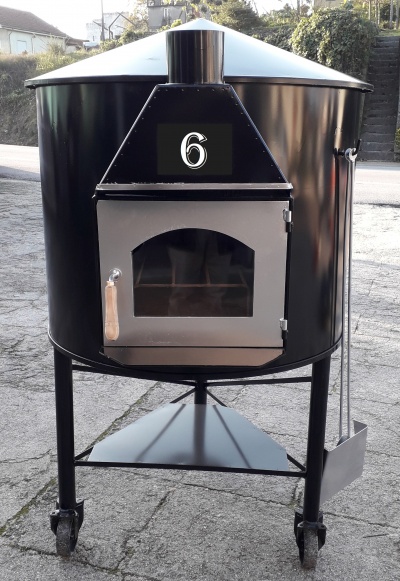 Forno a Lenha Móvel Nº6 = 22 C/Porta Vidro