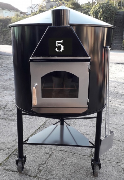 Forno a Lenha Móvel Nº5 = 20 C/Porta Vidro