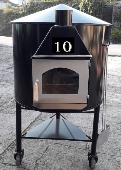 Forno a Lenha Móvel Nº10 = 32 C/Porta Vidro