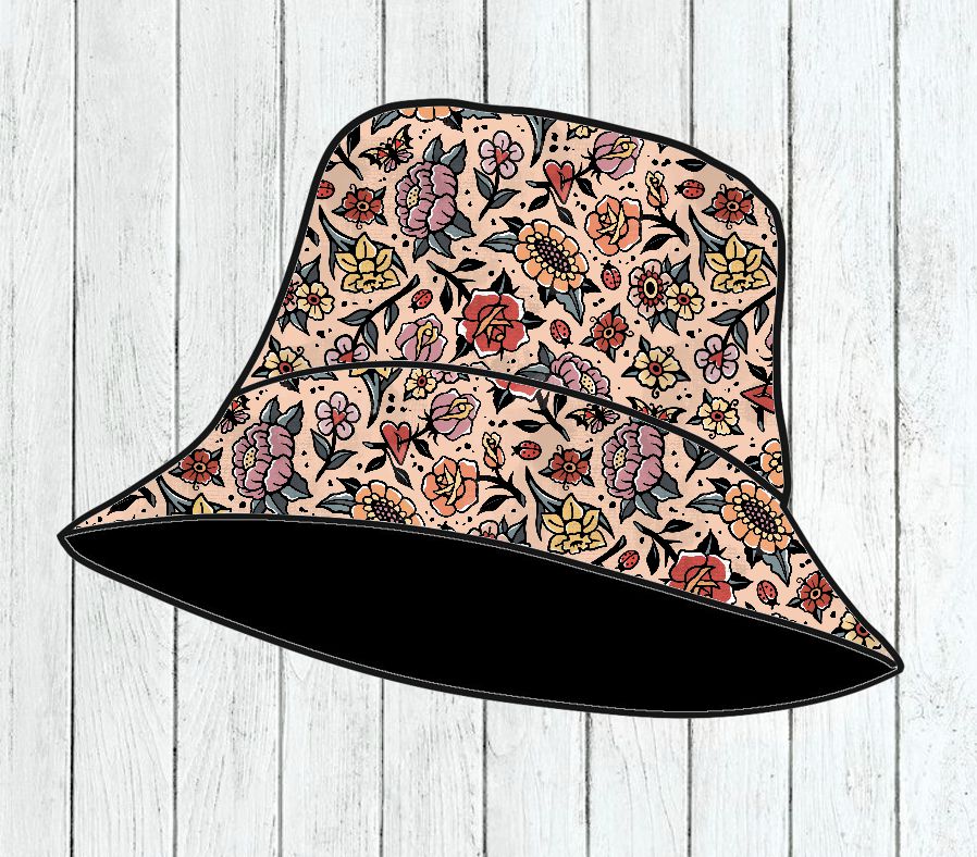 Chapéu de Sol Criança Flower Tattoos - Por Encomenda