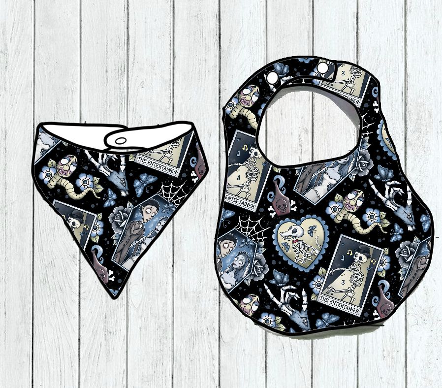 Babetes Redondos ou Bandana Bride Tattoos - Por Encomenda