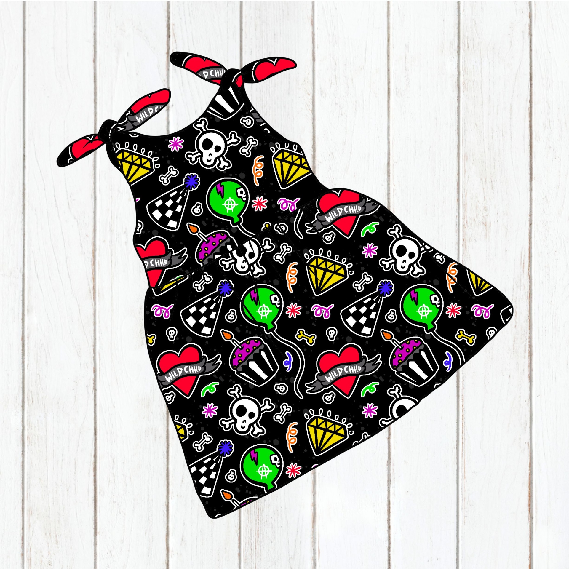 Vestido N para Criança B-day Party - Por Encomenda