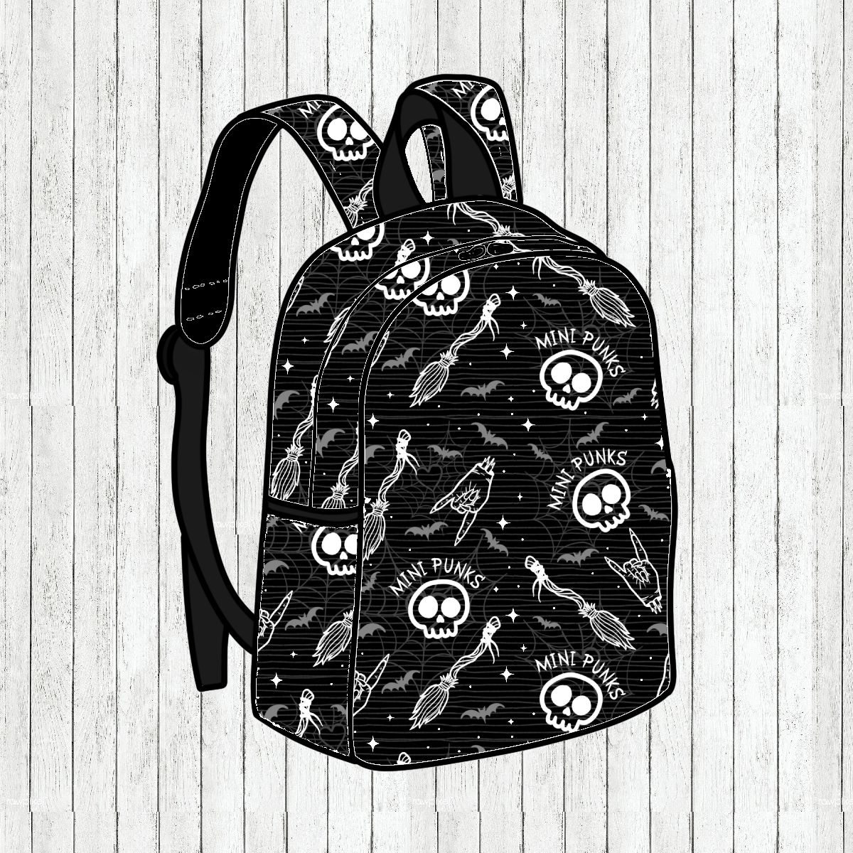 Mini-Mochila Mini Punks Spooky - Por Encomenda